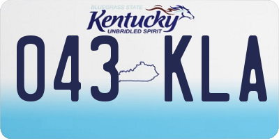 KY license plate 043KLA