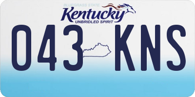 KY license plate 043KNS