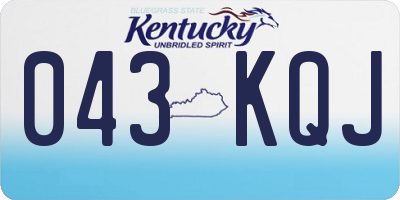 KY license plate 043KQJ