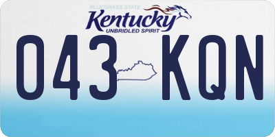 KY license plate 043KQN