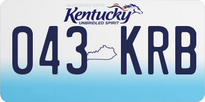 KY license plate 043KRB
