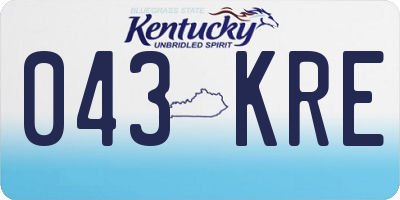 KY license plate 043KRE