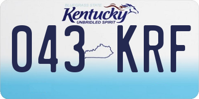 KY license plate 043KRF