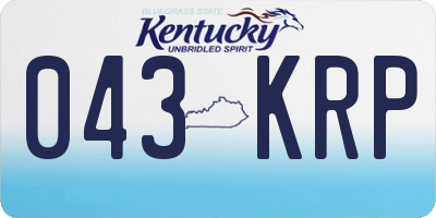 KY license plate 043KRP