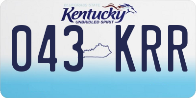 KY license plate 043KRR