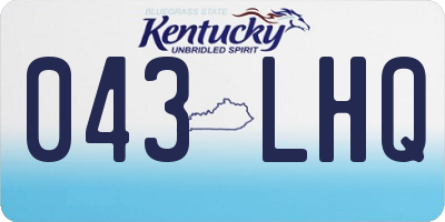 KY license plate 043LHQ