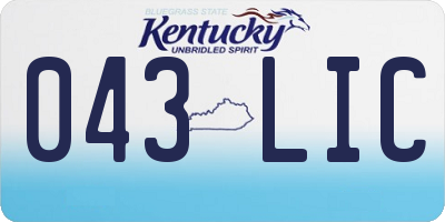 KY license plate 043LIC