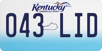 KY license plate 043LID