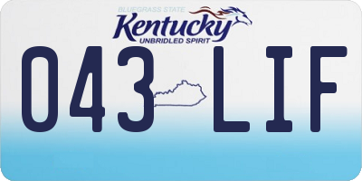 KY license plate 043LIF