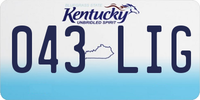 KY license plate 043LIG