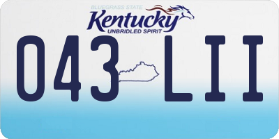 KY license plate 043LII