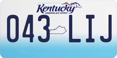 KY license plate 043LIJ