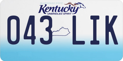 KY license plate 043LIK