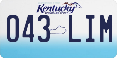 KY license plate 043LIM