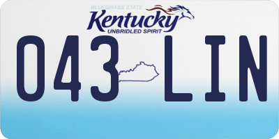 KY license plate 043LIN
