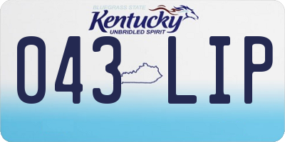 KY license plate 043LIP