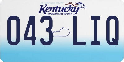 KY license plate 043LIQ