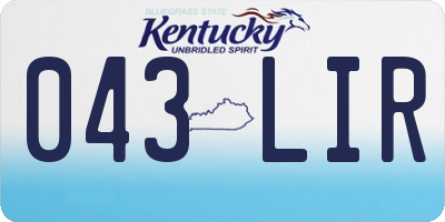 KY license plate 043LIR