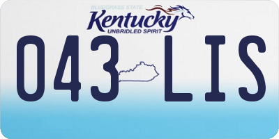 KY license plate 043LIS