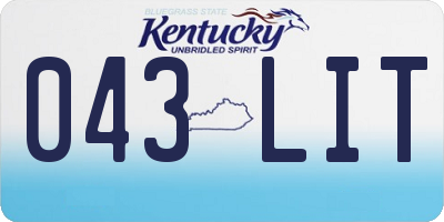 KY license plate 043LIT
