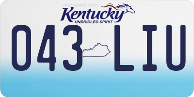 KY license plate 043LIU