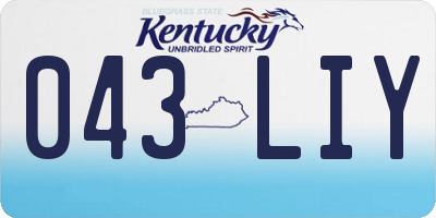 KY license plate 043LIY