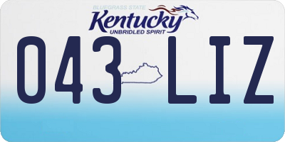 KY license plate 043LIZ
