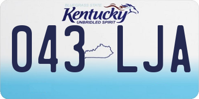 KY license plate 043LJA