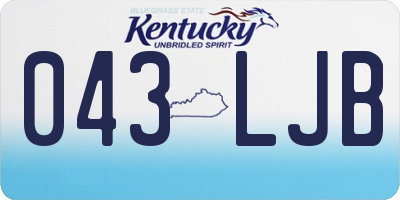 KY license plate 043LJB