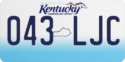 KY license plate 043LJC