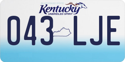 KY license plate 043LJE