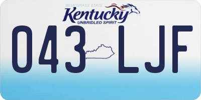 KY license plate 043LJF