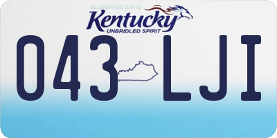 KY license plate 043LJI