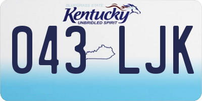 KY license plate 043LJK