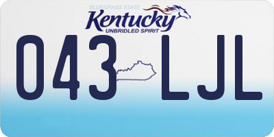 KY license plate 043LJL