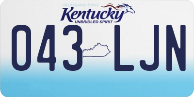 KY license plate 043LJN