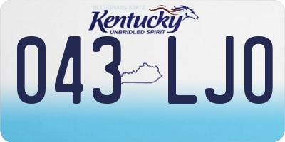 KY license plate 043LJO
