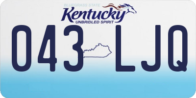 KY license plate 043LJQ