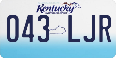 KY license plate 043LJR