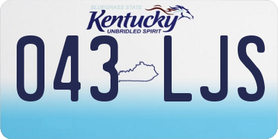 KY license plate 043LJS