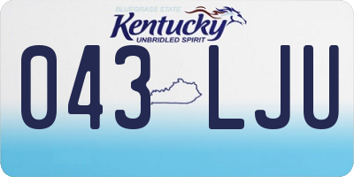 KY license plate 043LJU