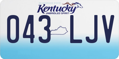 KY license plate 043LJV