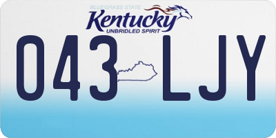 KY license plate 043LJY