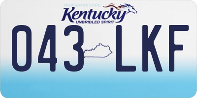 KY license plate 043LKF
