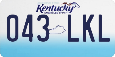 KY license plate 043LKL