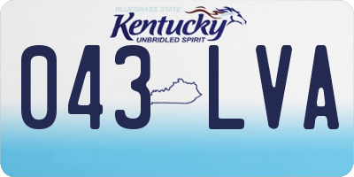 KY license plate 043LVA