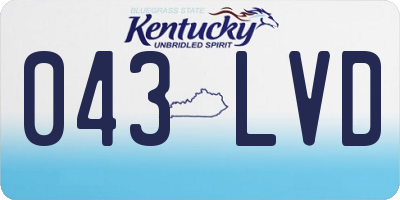 KY license plate 043LVD
