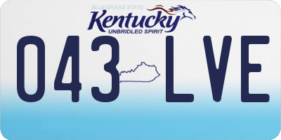 KY license plate 043LVE