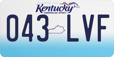 KY license plate 043LVF