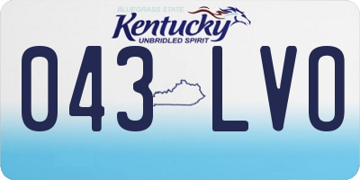 KY license plate 043LVO